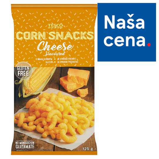 Tesco Kukuričné chrumky so syrovou príchuťou 125 g