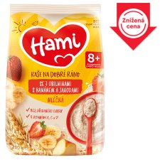 Hami Porridge on Good Morning Milk Porridge with 7 Cereals, Banana and Strawberries 210 g