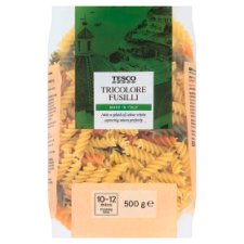 Tesco Tricolore Fusilli bezvaječné semolinové sušené cestoviny 500 g
