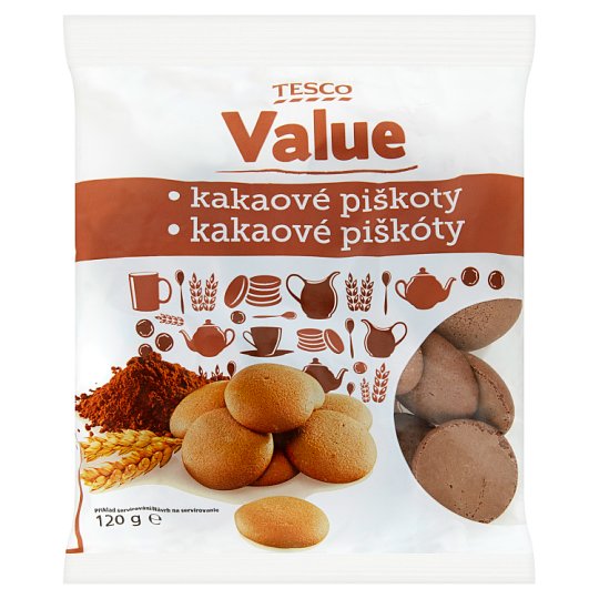 Tesco Value Kakaové piškóty 120 g
