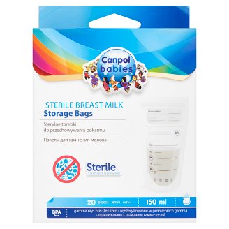 Canpol Babies Sterilné vrecká na uskladnenie materského mlieka 150 ml 20 ks