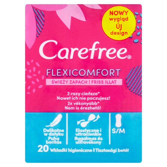 Carefree FlexiComfort Slipové vložky so sviežou vôňou 20 ks