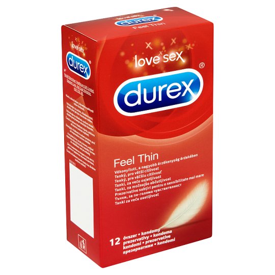 Durex Feel thin tenké prezervatívy pre väčšiu citlivosť 12 ks