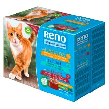 Reno Complete Food for Adult Cats with Poultry, Fish and Liver in Gravy 12 x 100 g