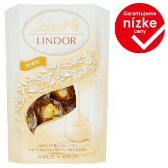Lindt Lindor Čokoládový bonbón z bielej čokolády s jemnou tekutou plnkou 200 g