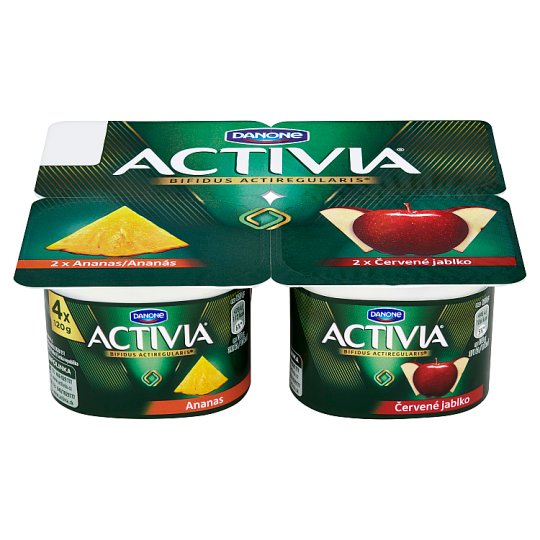 Danone Activia Jogurt ananás, červené jablko 4 x 120 g
