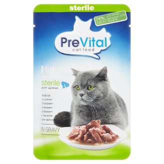 PreVital Kompletné krmivo pre kastrované a sterilizované mačky s lososom v omáčke 85 g