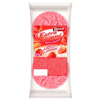 Druid Extra Jemné Chlebíčky z pololúpanej ryže v poleve s jahodami 65 g