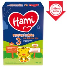 Hami 3 Toddler Milk for Good Night from the End of the 12th Month 600 g