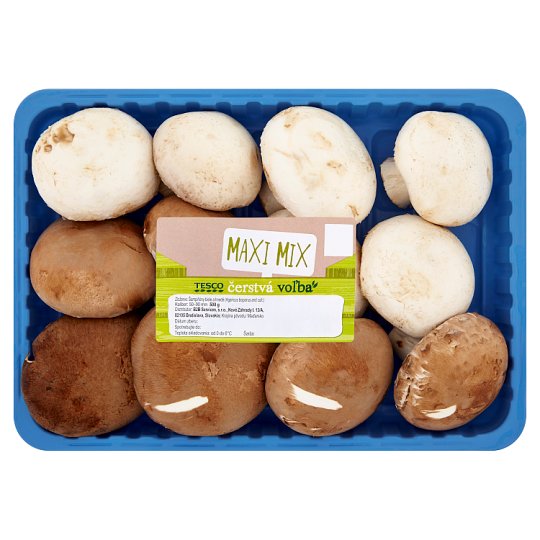 Tesco Maxi mix šampiňóny biele a hnedé 500 g