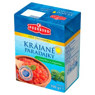 Podravka Krájané paradajky s bazalkou a oreganom 390 g