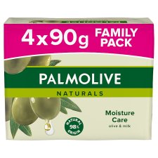 Palmolive Naturals tuhé mydlo s výťažkami z mlieka a olív 4x90g - family pack