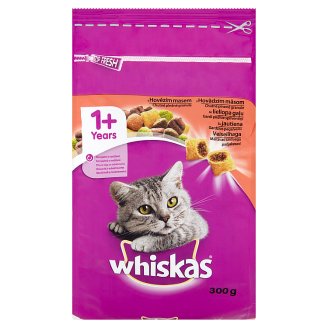 Whiskas 1+ chutné plnené granule s hovädzím mäsom 300 g