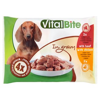 VitalBite Kompletné krmivo pre dospelé psy 4 x 85 g