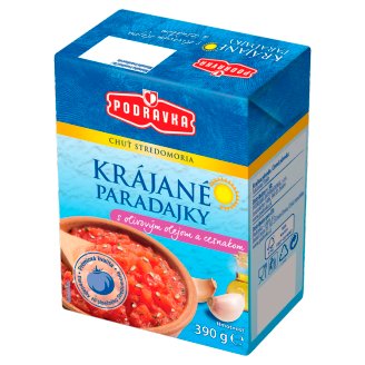 Podravka Krájané paradajky s olivovým olejom a cesnakom 390 g