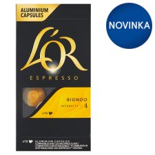 L'OR Espresso Biondo Roasted Ground Coffee 10 Capsules 52 g