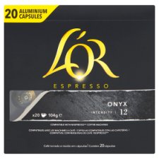 L'OR Espresso Onyx Int. 12 - 20 Aluminium Capsules Compatible with Nespresso® Disc. Machines