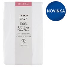 Tesco Home White Stretch Bed Sheet 140 x 200 cm