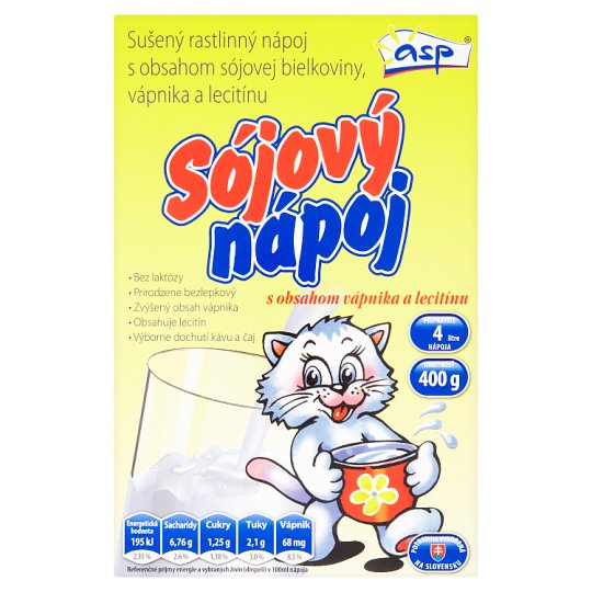 ASP Sójový nápoj s obsahom vápnika a lecitínu 400 g
