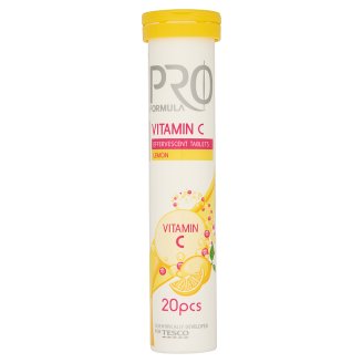 Tesco Pro Formula Šumivé tablety s vitamínom C s príchuťou citróna 20 tabliet 80 g