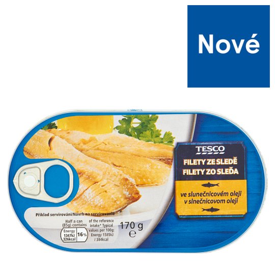 Tesco Filety ze sleďa v slnečnicovom oleji 170 g