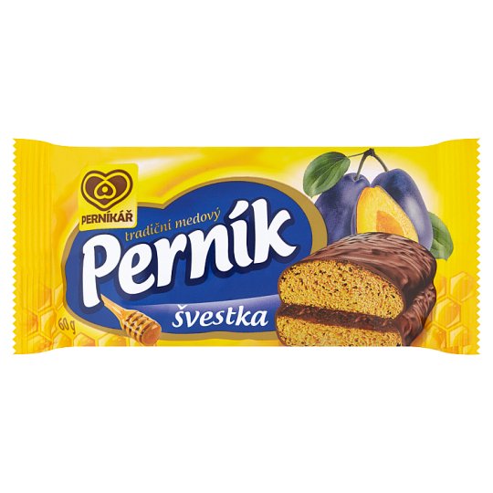 Perníkář Medový perník s ovocnou náplňou so slivkami v tmavej poleve 60 g