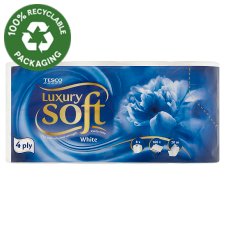 Tesco Soft Luxury White toaletný papier 4 vrstvy 8 kotúčov