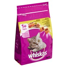 Whiskey 1+ Tasty Stuffed Granules with Chicken Complete Dry Food for Adult Cats 300 g