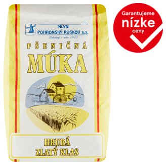 Mlyn Pohronský Ruskov Pšeničná múka hrubá Zlatý klas 1 kg