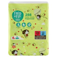 Fred & Flo Detské vlhčené obrúsky parfumované 4 x 72 ks