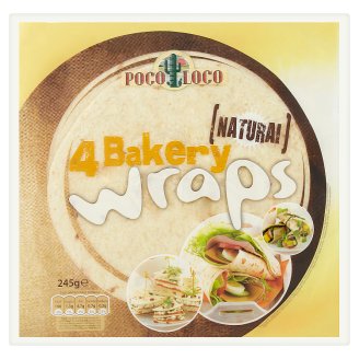 Poco Loco 4 Bakery Wraps Tortily z pšeničnej múky 245 g