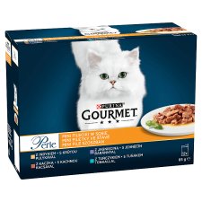 GOURMET Perle Multipack - Mini Fillets in Juice with Turkey, Tuna, Duck and Lamb 12 x 85 g