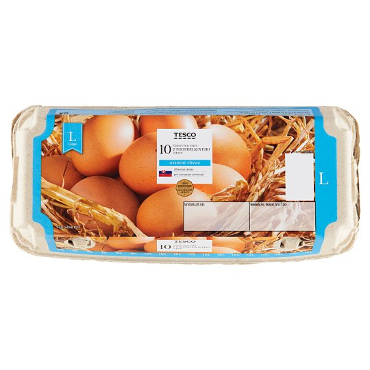 Tesco Čerstvé vajcia z podstielkového chovu L 10 ks