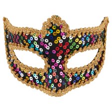 Rainbow Sequin Masquerade Mask