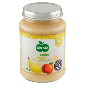 Ovko Dojčenská výživa jablková s banánmi a piškótami 190 g