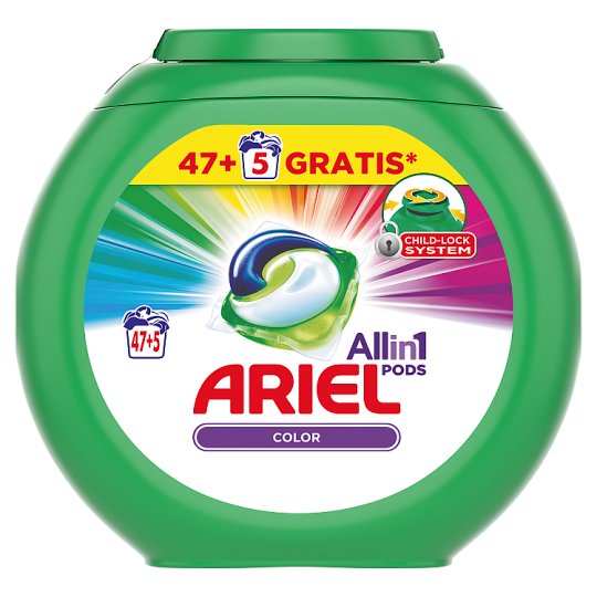 Ariel All In 1 Pods Color, Gélové Kapsuly Na Pranie, 52 Praní