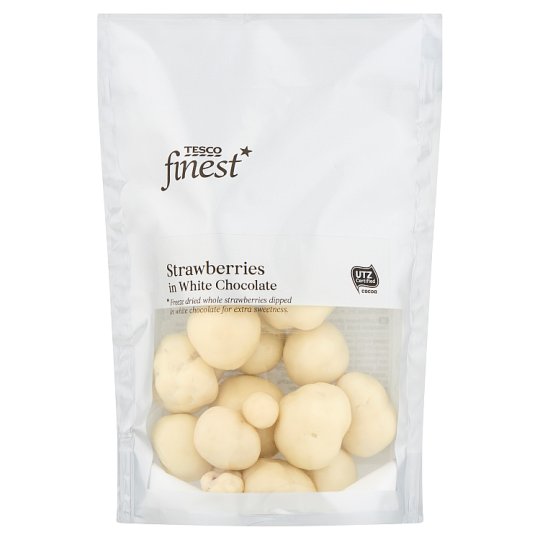 Tesco Finest Freeze Dried Strawberries in White Chocolate 100 g