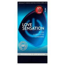 Love Sensation Plain Lubricated Condoms 12 pcs