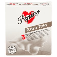 Pepino Extra Thin Lubricated Ultra Thin Anatomically Shaped Latex Condoms 3 pcs