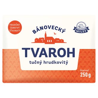 Milsy Bánovecký tvaroh tučný hrudkovitý 250 g