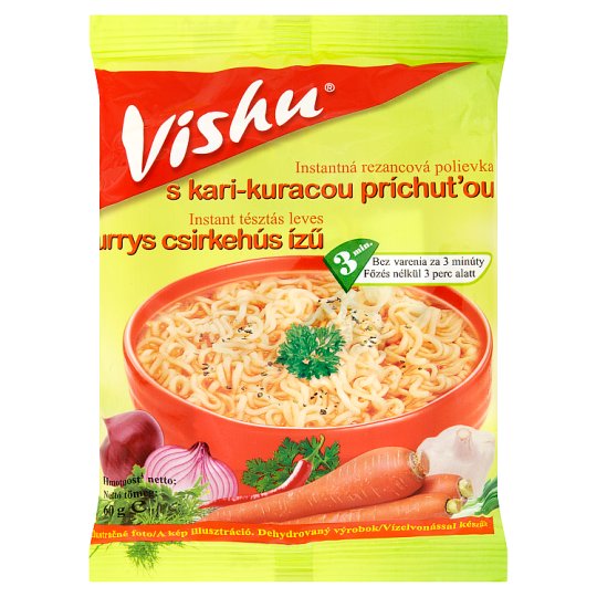Vishu Instantná rezancová polievka s kari-kuracou príchuťou 60 g