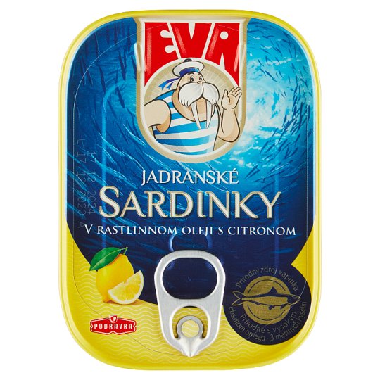 Eva Adriatic Sardines in Vegetable Oil with Lemon 115 g Tesco Groceries