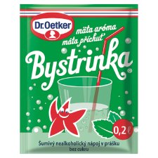Dr. Oetker Bystrinka šumivý nealkoholický nápoj v prášku bez cukru mäta aróma 8 g