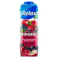 Relax Immuno 100% džús multivitamín červené ovocie 1 l