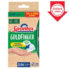 Spontex Goldfinger jednorázové rukavice z prírodného latexu S/M 7-7 1/2 12 ks