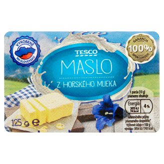 Tesco Maslo z horského mlieka 125 g