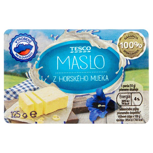 Tesco Maslo z horského mlieka 125 g