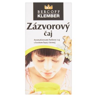 Bercoff Klember Wellness Zázvorový čaj aromatizovaný bylinný s kvetom bazy čiernej 20 x 2,0 g