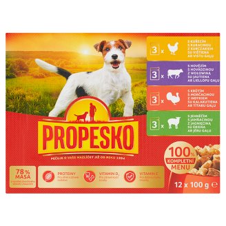 Propesko Kompletné krmivo pre dospelých psov všetkých plemien 12 x 100 g