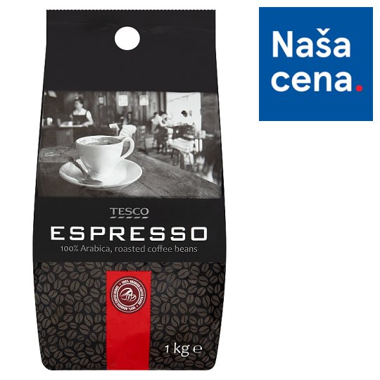 Tesco Espresso pražená zrnková káva 100% Arabica 1 kg